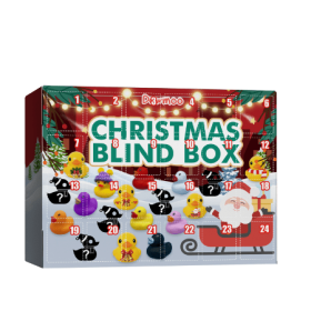 Dowmoo Christmas Rubber Duck Advent Calendar Christmas Rubber Duck Toy Blind Box 24 Grid Creative Toys (Option: 1pcs)