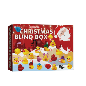 Dowmoo Christmas Blind Box, 24 Grid Cartoon Gift Ducklings Blind Box (Option: 4pcs)